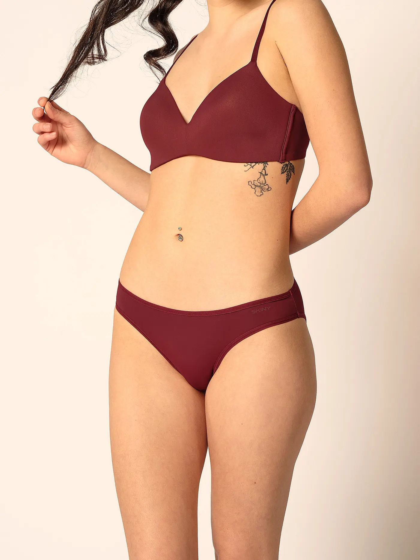 SKINY | Rio-Slip 2-er Pkg. "Micro Lovers" (Weiss) | dunkelrot